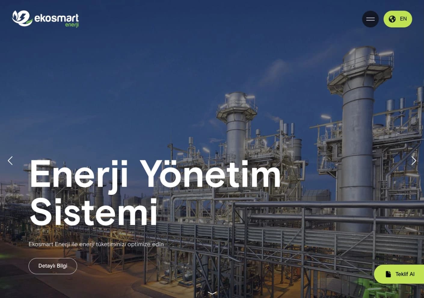 EkoSmart web sitesinden bir görünüm