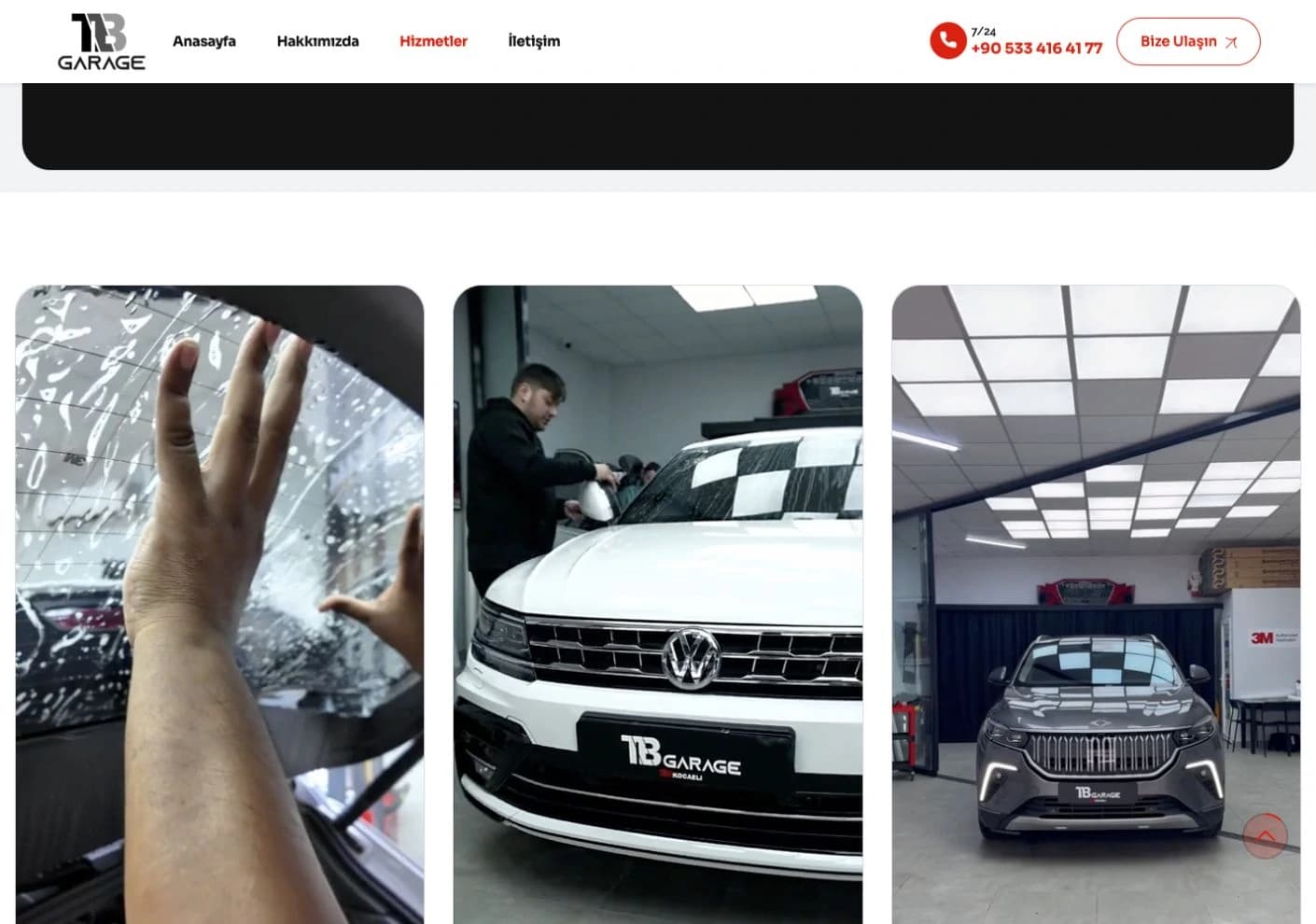 TB Garage hizmet listesinde araç bakım ve koruma uygulamalarından görüntüler.