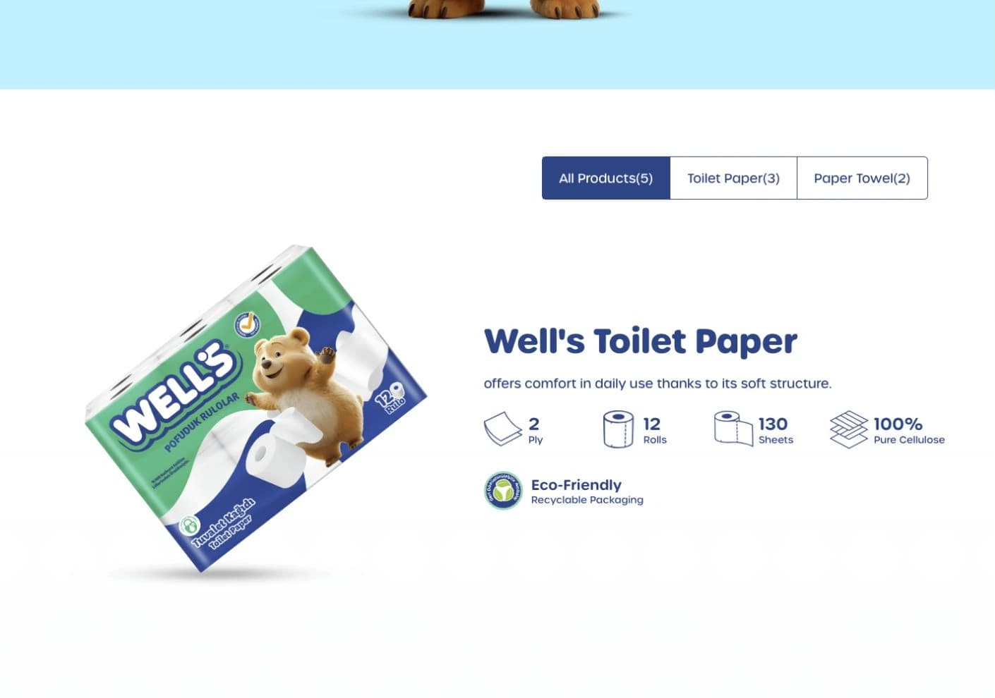Well’s ürün alanında kategori seçimi, paket görseli ve ürün özellikleri.